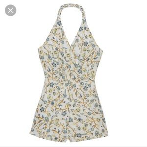 Floral halter top romper